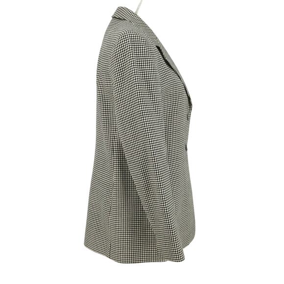 Talbots Jacket Womens 6 Black White Houndstooth Wool Tweed Lined Blazer Vintage - Picture 5 of 14